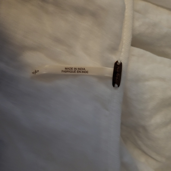 Free People Oversized Top Crop Swing Hippie Boho White Embroidery Small Smocked - Picture 5 of 5